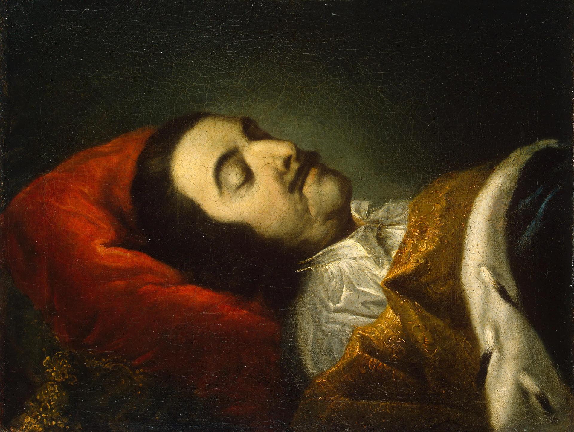 Иоганн Готфрид Таннауэр. "Портрет Петра I на смертном одре". 1725. Эрмитаж, Санкт-Петербург.